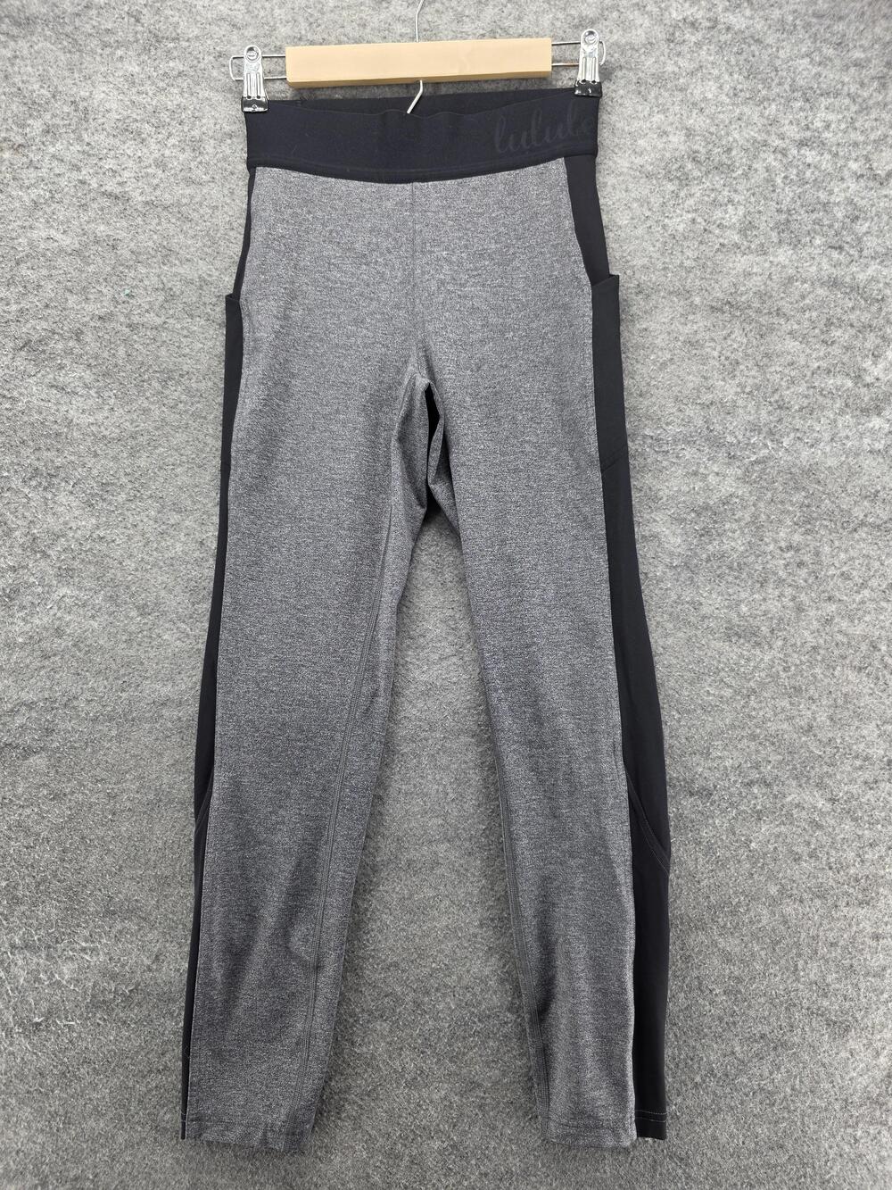 Lululemon Pants Womens 6 High Rise Mesh Panel Leggings Athletic Pockets Workout